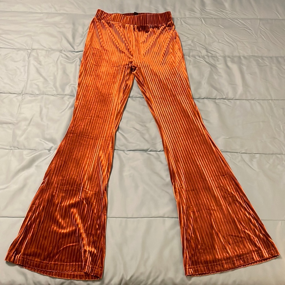 Retro Velvet Burnt Orange Pants